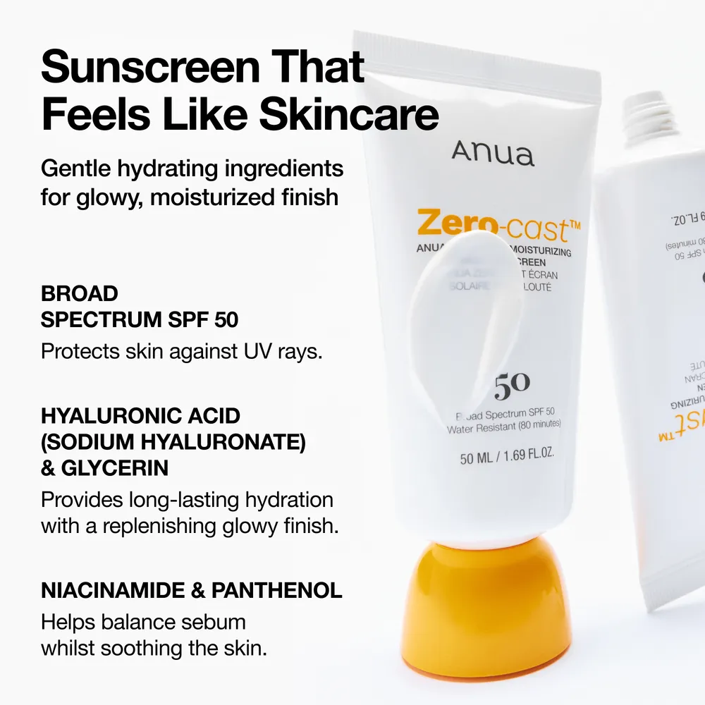 Anua Zero-Cast Moisturizing Sunscreen SPF50 50ml