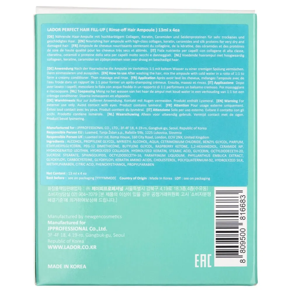 LADOR Perfect Hair Fill-Up 4x13ml